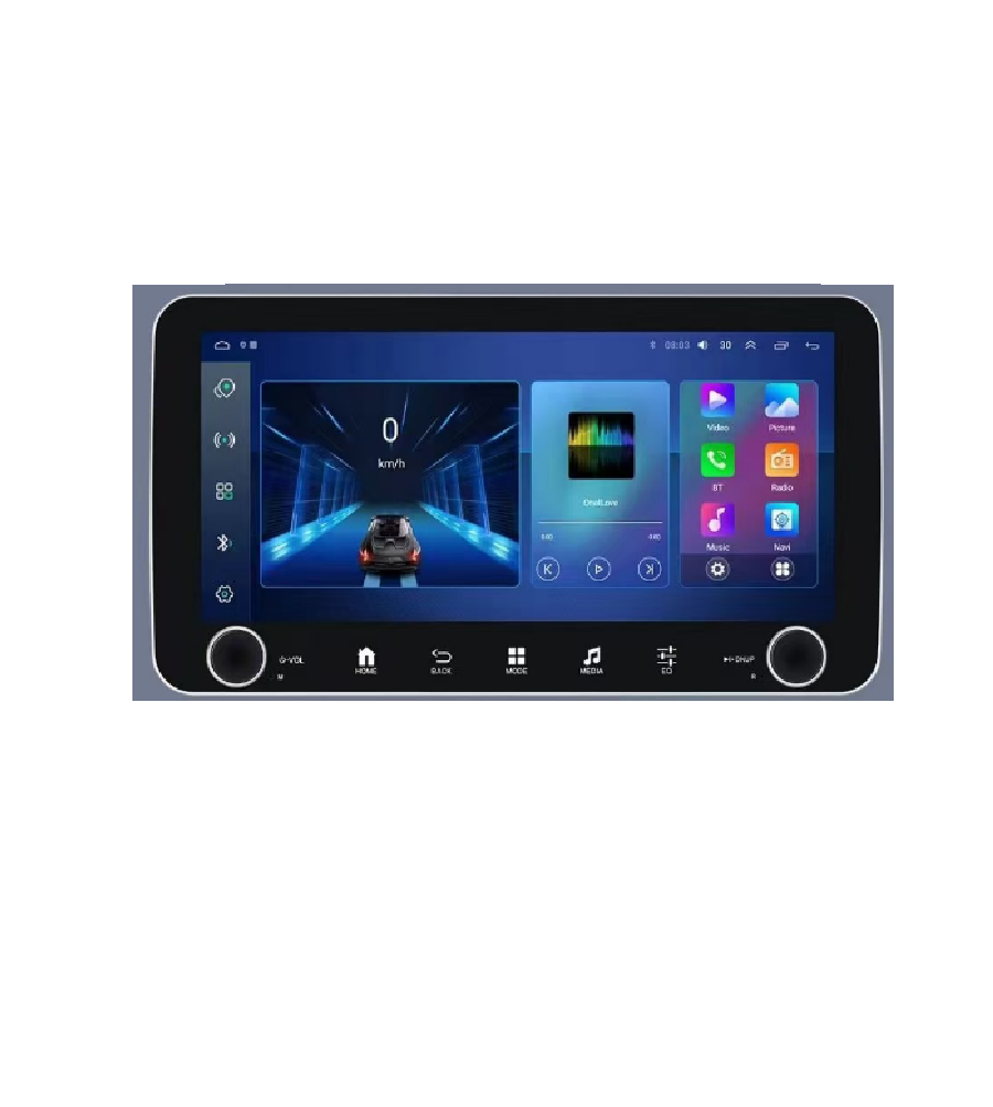 Магнитола A-TRON DOUBLE KNOBS  UIS8581A8 Core TM A551.6GHz；GPU:PowerVR Fentale GE8322 up to 550MHz/10.25INCH/MIPI 720*1280/ Carplay/4755/DSP/FAN) 10.25 дюймов, 4/64 GB